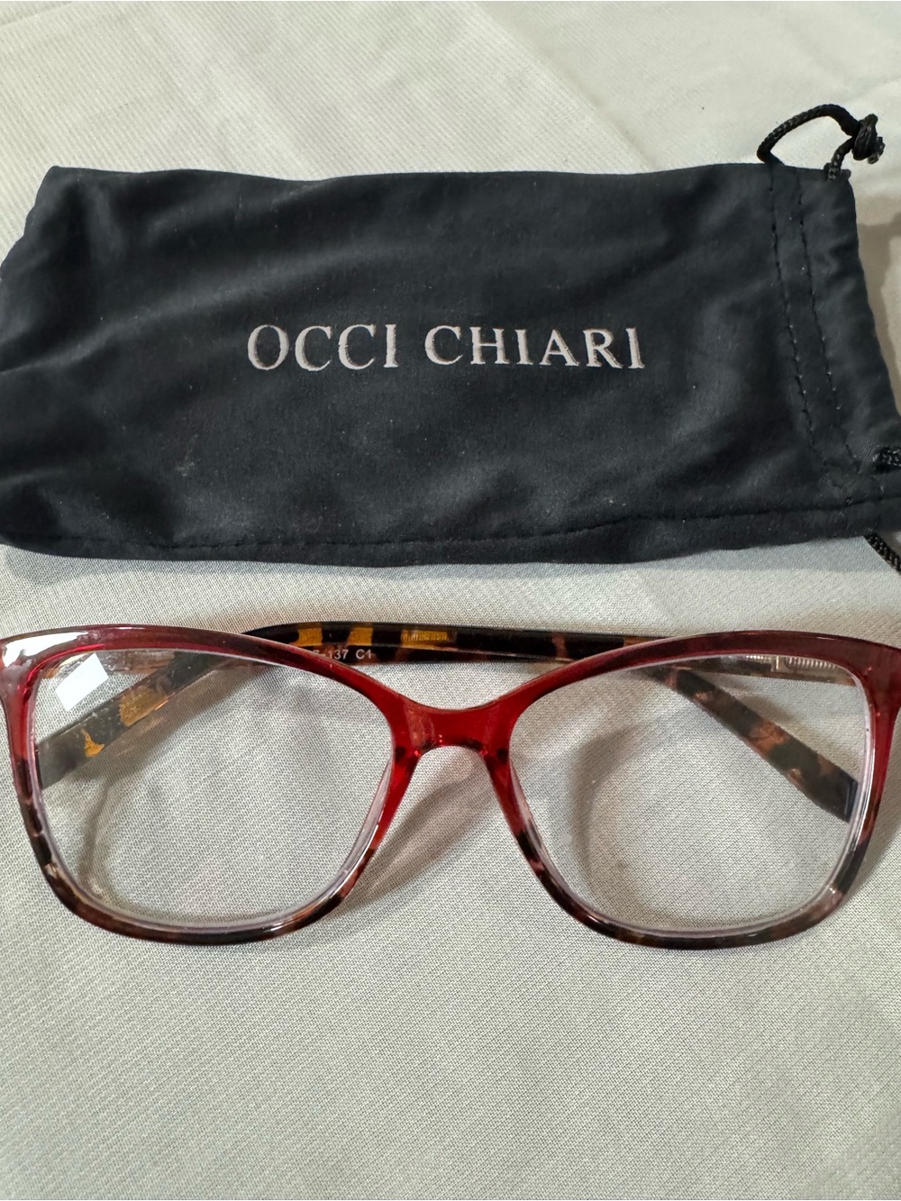 OCCI CHIARI Blue-light blocking Red Cat-Eye Reading Glasses - NWOT - Unknown mag